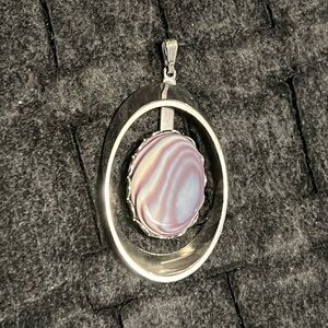 Silver toned Wampum Pendant